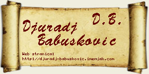 Đurađ Babušković vizit kartica